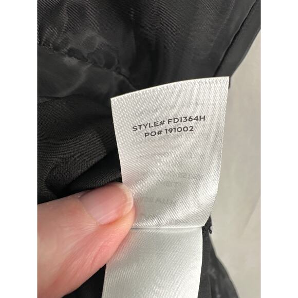 Lulus Dress Small Black Maxi Organza Off Shoulder Ruffle Event Party Sleek Slit - Picture 7 of 9